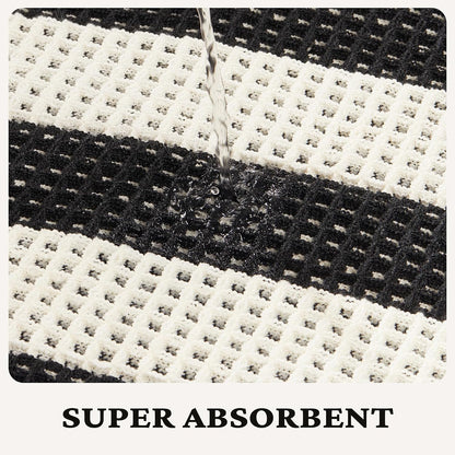 MatEssenz Waffle Bath Mat, 20x32, Black White