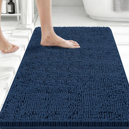 Bcoimo Small Bath Rug Mat,24x17 Chenille High Absorbent Latte Bathroom Mats