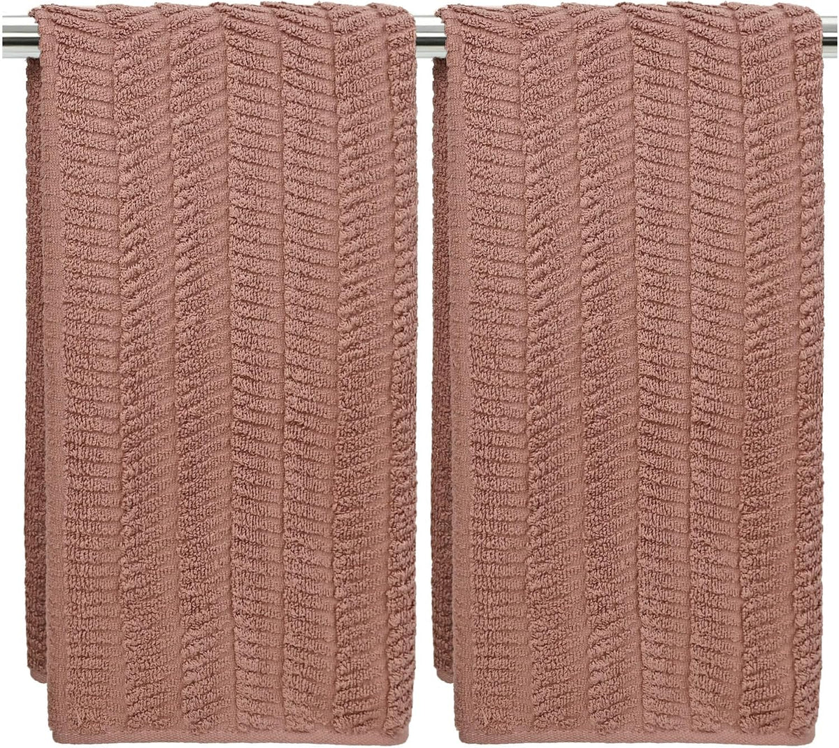 Fall Hand Towels Set of 2 - Bathroom & Kitchen Towels, Jacquard(Terracotta)