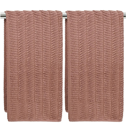 Fall Hand Towels Set of 2 - Bathroom & Kitchen Towels, Jacquard(Terracotta)