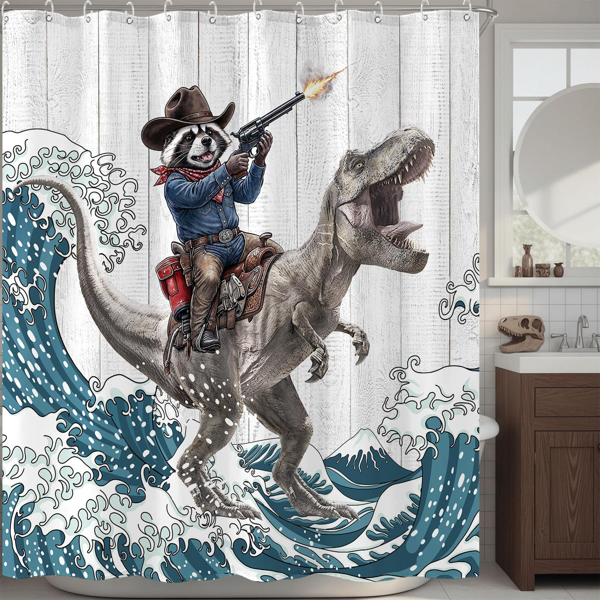 Accnicc Cute Cat Shower Curtain Funny Fun Cool Cats Monet Shower Curtains for Bathroom Water Lilies Waterproof Fabric Bath Curtain Decor 72 X 72 Inch