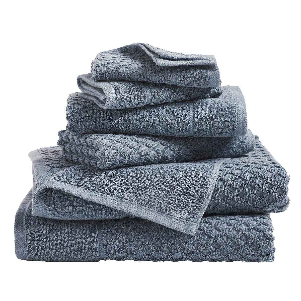 Great Bay Home Bath Towels - 100% Cotton 6 Piece Towel Set - Diamond Waffle Weave - Absorbent, Durable, Quick-Dry Towels for Bathroom (Copper)