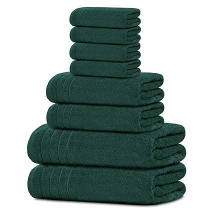 Tens Towels 8 Piece Towel Set, 2 XL Bath, 2 Hand, 4 Washcloth, Dark Grey