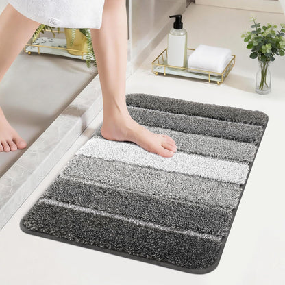 COSY HOMEER Bathroom Rugs 24x17,Ultra Soft Absorbent Bath Mat,Grey