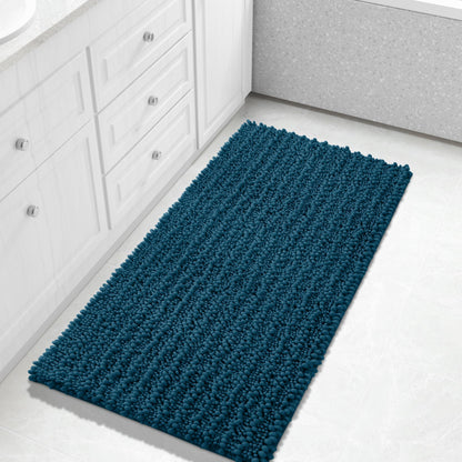 Yimobra Bathroom Rugs Non Slip Washable 32x20 Inch - Ultra Soft Absorbent Chenille Bath Mat, Quick Dry Shaggy Floor Carpet for Tub Shower, Gray Home Decor Accessories