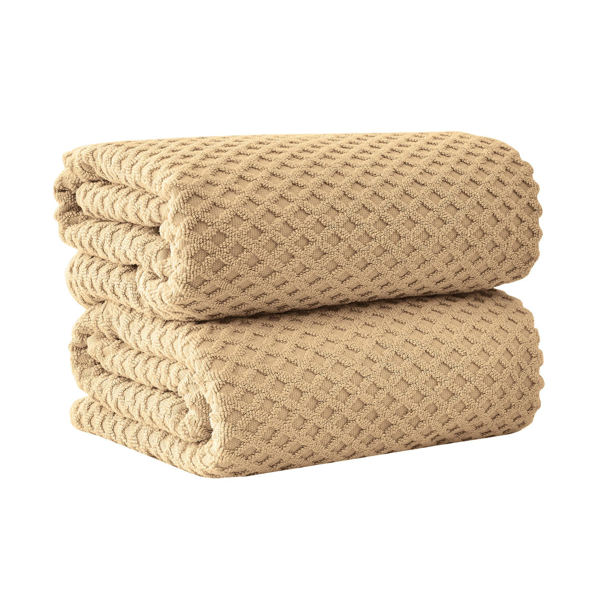 Great Bay Home Bath Towels - 100% Cotton 6 Piece Towel Set - Diamond Waffle Weave - Absorbent, Durable, Quick-Dry Towels for Bathroom (Copper)