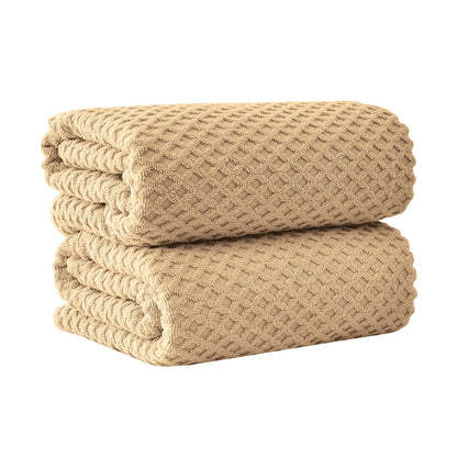 Great Bay Home Bath Towels - 100% Cotton 6 Piece Towel Set - Diamond Waffle Weave - Absorbent, Durable, Quick-Dry Towels for Bathroom (Copper)