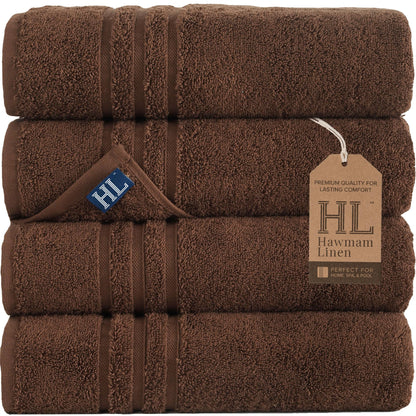Hawmam Linen Cream 6 Piece Bath Towels Set for Bathroom Original Turkish Cotton Soft, Absorbent and Premium 2 Bath Towels, 2 Hand Towels, 2 Washcloths (Sea Salt)