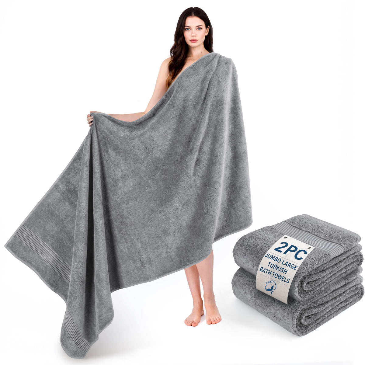 Cotton Paradise 100% Cotton Turkish Towel Set, Soft Absorbent Quick Dry, 6 Piece Towel Set, Beige