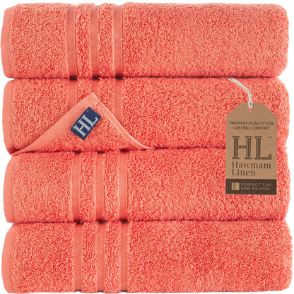 Hawmam Linen Cream 6 Piece Bath Towels Set for Bathroom Original Turkish Cotton Soft, Absorbent and Premium 2 Bath Towels, 2 Hand Towels, 2 Washcloths (Sea Salt)
