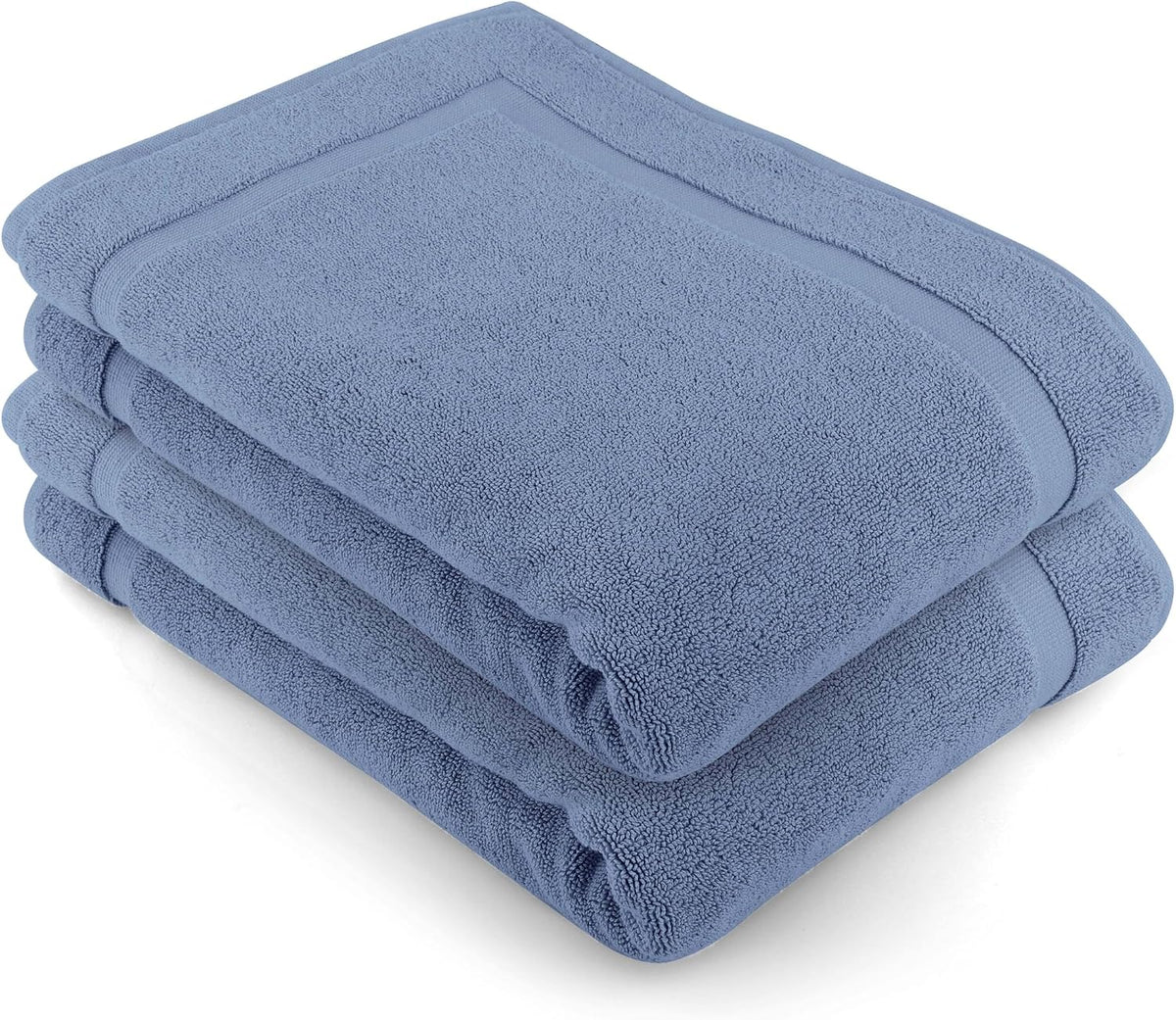 COTTON CRAFT Bath Mats - 2 Pack Tub Shower Floor Mat - 21x30- Azure Blue