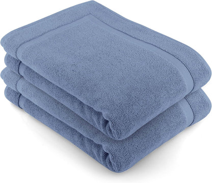 COTTON CRAFT Bath Mats - 2 Pack Tub Shower Floor Mat - 21x30- Azure Blue
