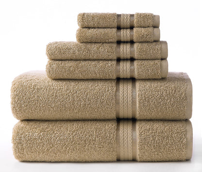 COTTON CRAFT Ultra Soft 6 Piece Towel Set - 100% Cotton Towels - Burgundy