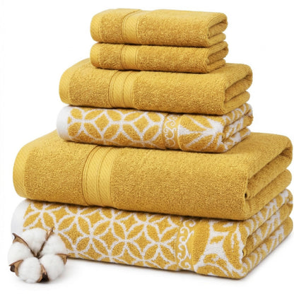 Modern Threads 6 Piece Bath Towel Set – Bathroom Set with 2 Bath Towels, 2 Hand Towels, and 2 Wash Cloths – 100% Cotton, Super Absorbent & Extra Soft – Reversible Floral Trail (Navy)