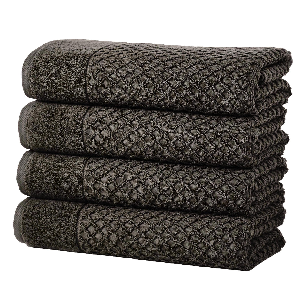 Great Bay Home Bath Towels - 100% Cotton 6 Piece Towel Set - Diamond Waffle Weave - Absorbent, Durable, Quick-Dry Towels for Bathroom (Copper)