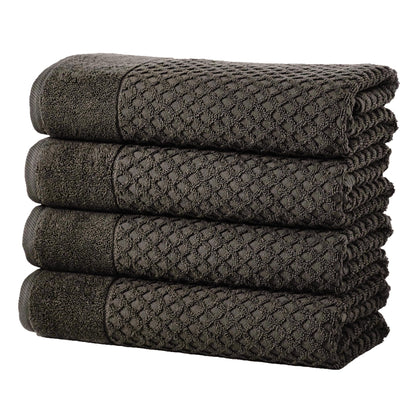 Great Bay Home Bath Towels - 100% Cotton 6 Piece Towel Set - Diamond Waffle Weave - Absorbent, Durable, Quick-Dry Towels for Bathroom (Copper)