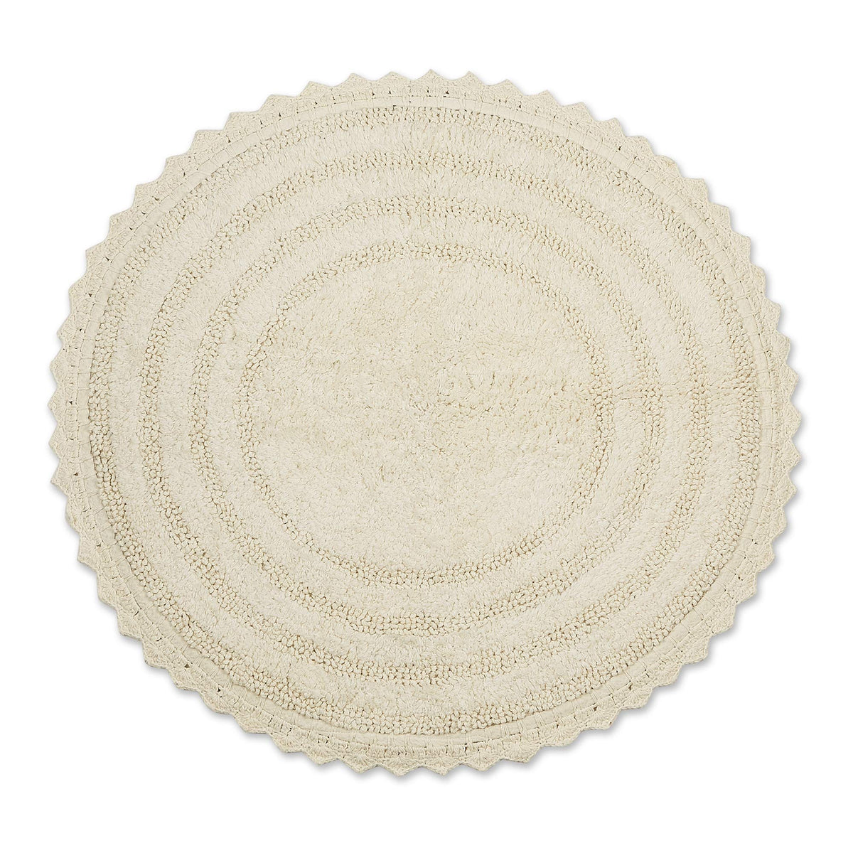 DII Crochet Collection Reversible Bath Mat, Small Oval, 17x24, Dark Green