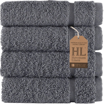 Hawmam Linen Cream 6 Piece Bath Towels Set for Bathroom Original Turkish Cotton Soft, Absorbent and Premium 2 Bath Towels, 2 Hand Towels, 2 Washcloths (Sea Salt)