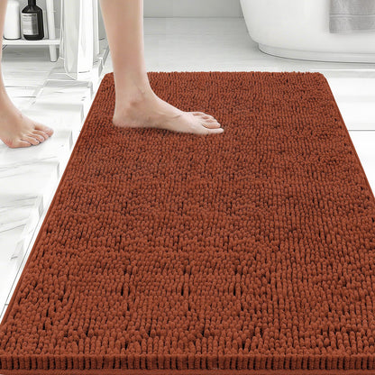 Bcoimo Bath Rug Mat,Sage Chenille High Absorbent Long Bathroom Runner Rugs