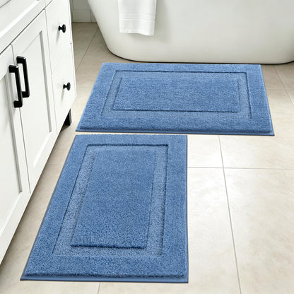 SHACOS Soft Microfiber Bathroom Rugs Set of 2 Pieces, White