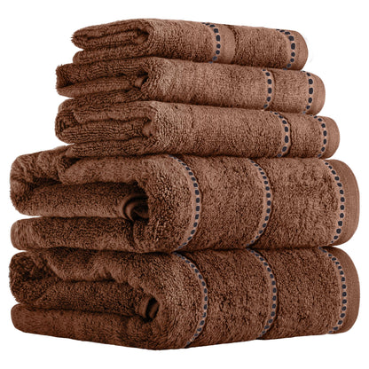 Lavish Home Bathroom Towels Set, Bathroom Accessories, Taupe, Set of 6