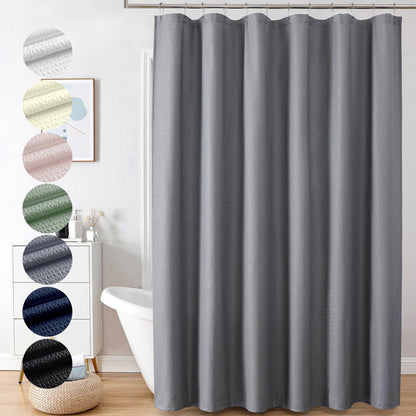 OVZME Berry Cute Shower Curtain, Embossed Textured Fabric Shower Curtain for Bathroom - Soft Cloth & Hotel Spa Luxury, Water Repellent, Machine Washable Shower Curtain, 72X72, Glacier Blue