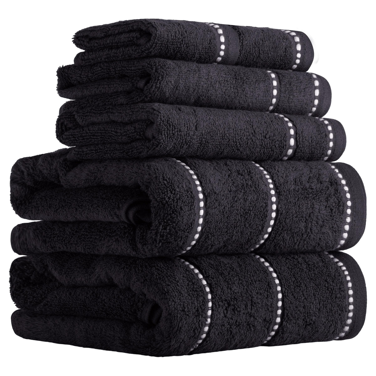 Lavish Home Bathroom Towels Set, Bathroom Accessories, Taupe, Set of 6