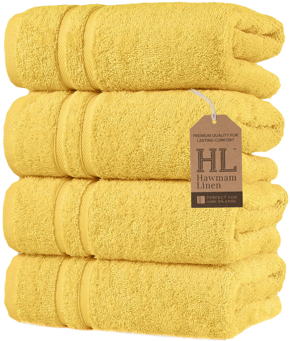 Hawmam Linen Cream 6 Piece Bath Towels Set for Bathroom Original Turkish Cotton Soft, Absorbent and Premium 2 Bath Towels, 2 Hand Towels, 2 Washcloths (Sea Salt)