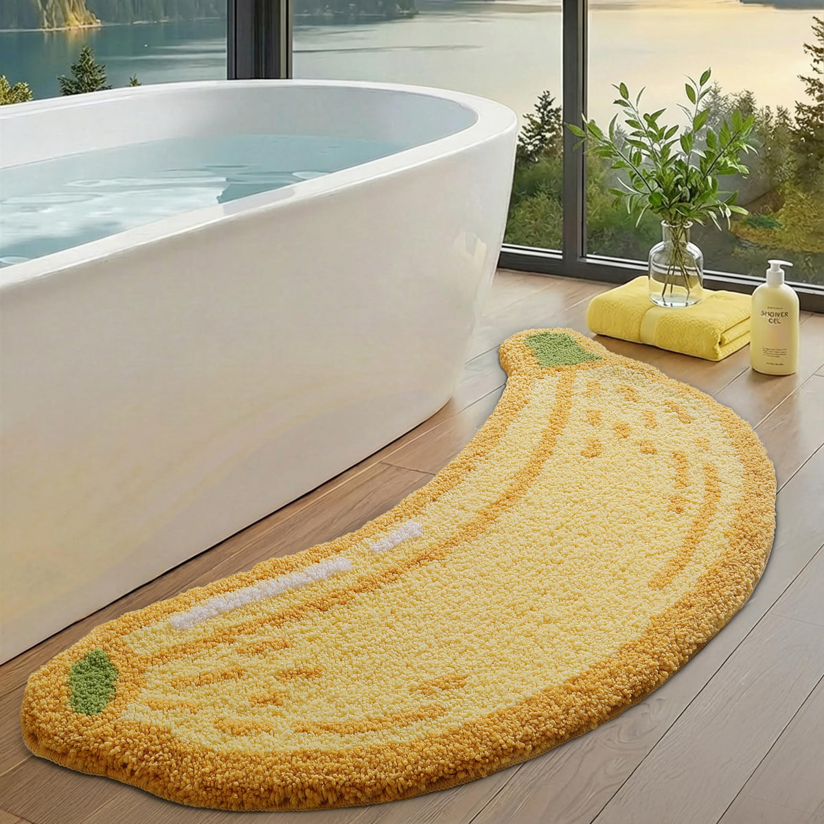 LUMI Flower Bathroom Rug, Absorbent Non Slip Bath Mat, 20"x32", Pink Flower