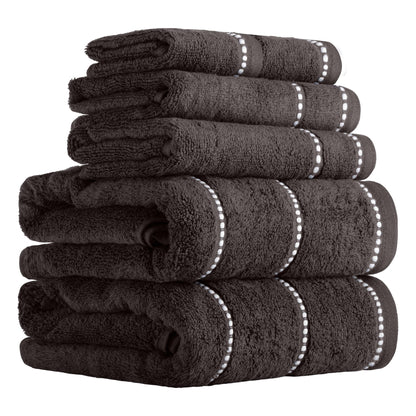 Lavish Home Bathroom Towels Set, Bathroom Accessories, Taupe, Set of 6