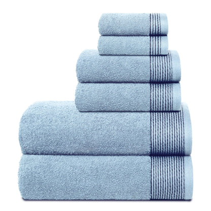 Belizzi Home 100% Cotton Ultra Soft 6 Pack Towel Set, Contains 2 Bath Towels 28x55 inchs, 2 Hand Towels 16x24 inchs & 2 Washcloths 12x12 inchs, Compact Lightweight & Highly Absorbant - Black