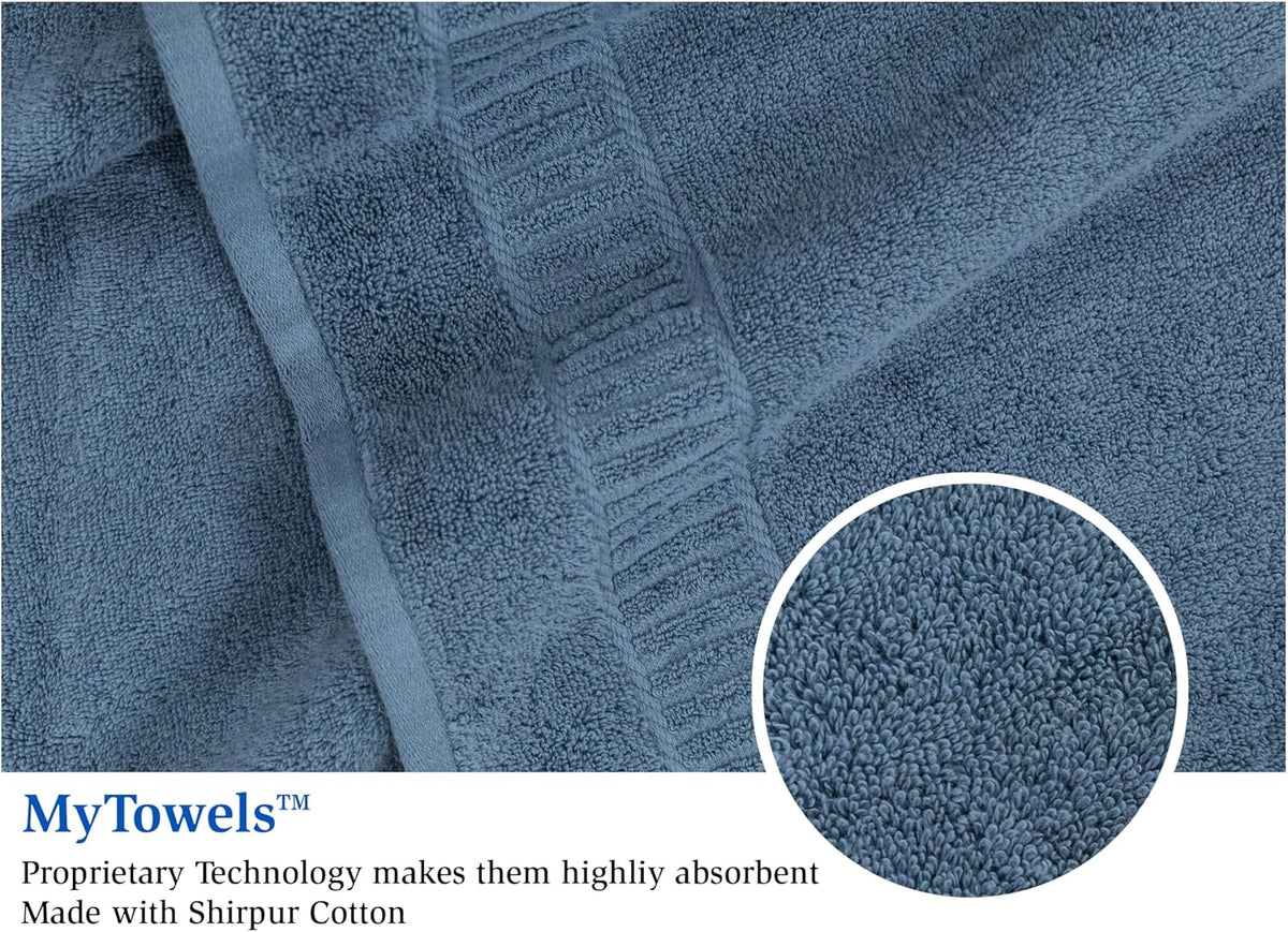 MyPillow MyTowels 6 Piece Towel Set - 100% Cotton Soft Absorbent Towels for Bathroom, 2 Bath Towels, 2 Hand Towels, 2 Washcloths [MyTowels 6-Piece Set, Khaki]