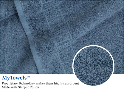 MyPillow MyTowels 6 Piece Towel Set - 100% Cotton Soft Absorbent Towels for Bathroom, 2 Bath Towels, 2 Hand Towels, 2 Washcloths [MyTowels 6-Piece Set, Khaki]