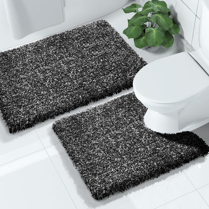 Yimobra Bathroom Rugs Sets 2 Piece, 32x20+24x17, Light Green and White