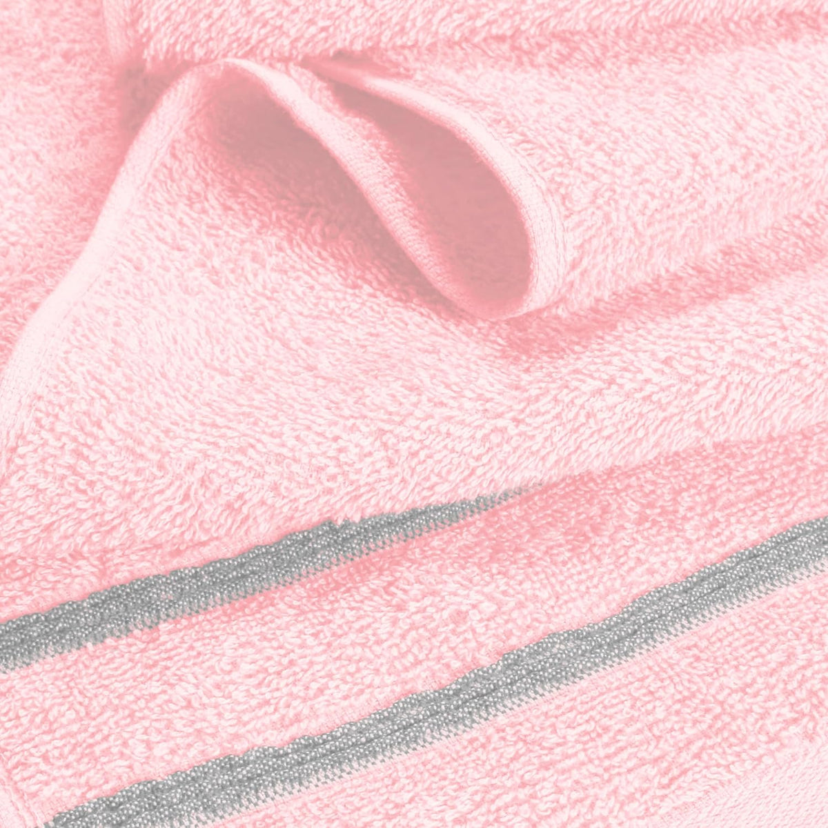MyOwn Ultra Soft 6 Pack Cotton Towel Set, Contains 2 Bath Towels 28x55 inch, 2 Hand Towels 16x24 inch & 2 Wash Coths 12x12 inch, Ideal Everyday use, Compact & Lightweight - Pink, 71662