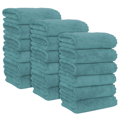 MOONQUEEN 6 Pack Premium Hand Towels - Quick Drying - Microfiber Coral Velvet Highly Absorbent Towels - Multipurpose Use as Hotel, Bathroom, Shower, Spa, Hand Towel 16 x 28 inches (Brown)