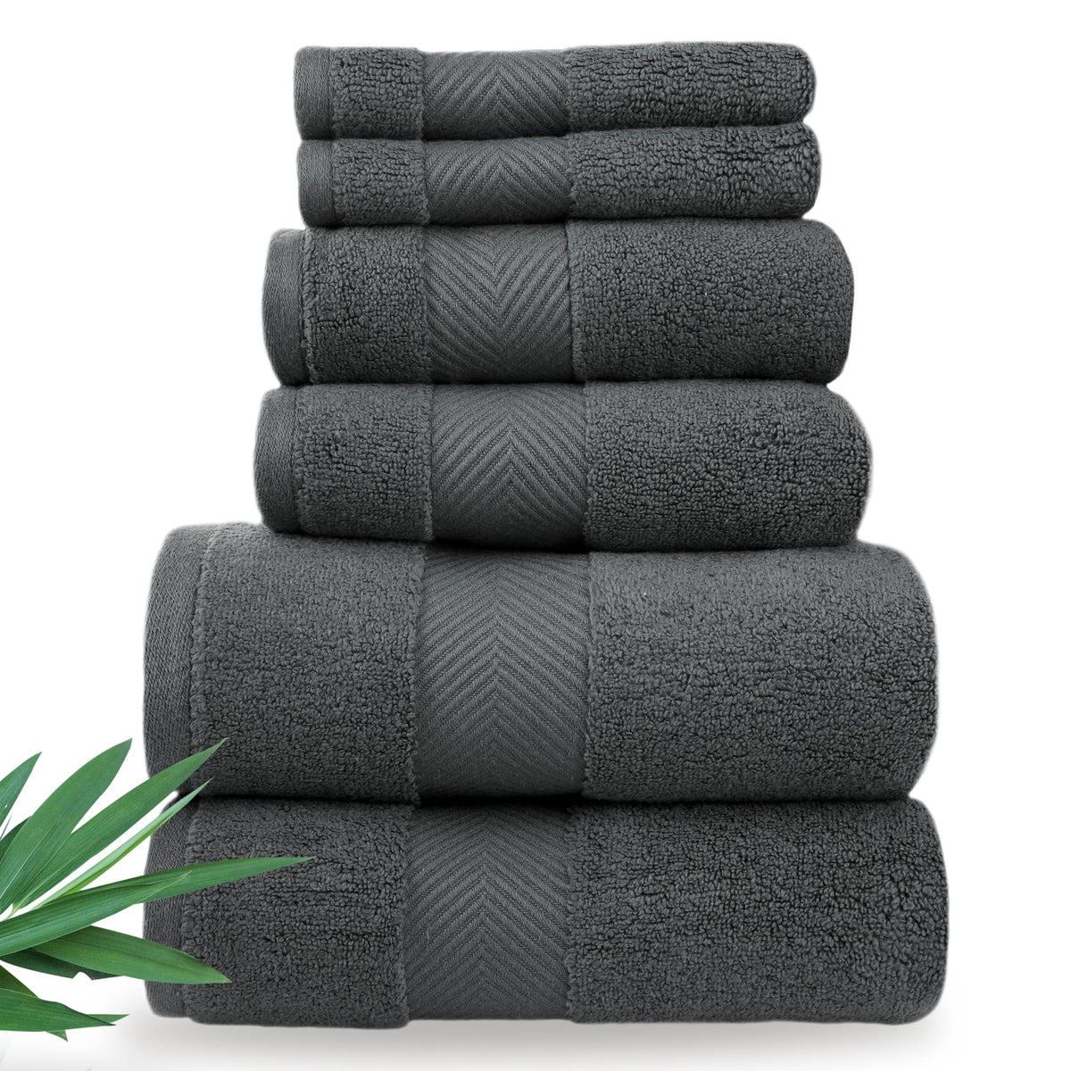 Alusa Home Ultra Soft & Plush Viscose from Bamboo Bath Towels - 700 GSM Luxury Bath Towels - 6 Piece Set - Super Absorbent & Quick Drying (Eucalyptus Green)