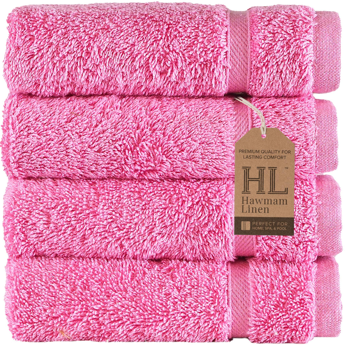 Hawmam Linen Cream 6 Piece Bath Towels Set for Bathroom Original Turkish Cotton Soft, Absorbent and Premium 2 Bath Towels, 2 Hand Towels, 2 Washcloths (Sea Salt)