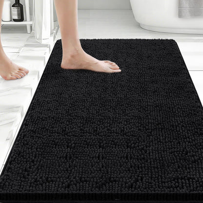 Bcoimo Bath Rug Mat,Sage Chenille High Absorbent Long Bathroom Runner Rugs