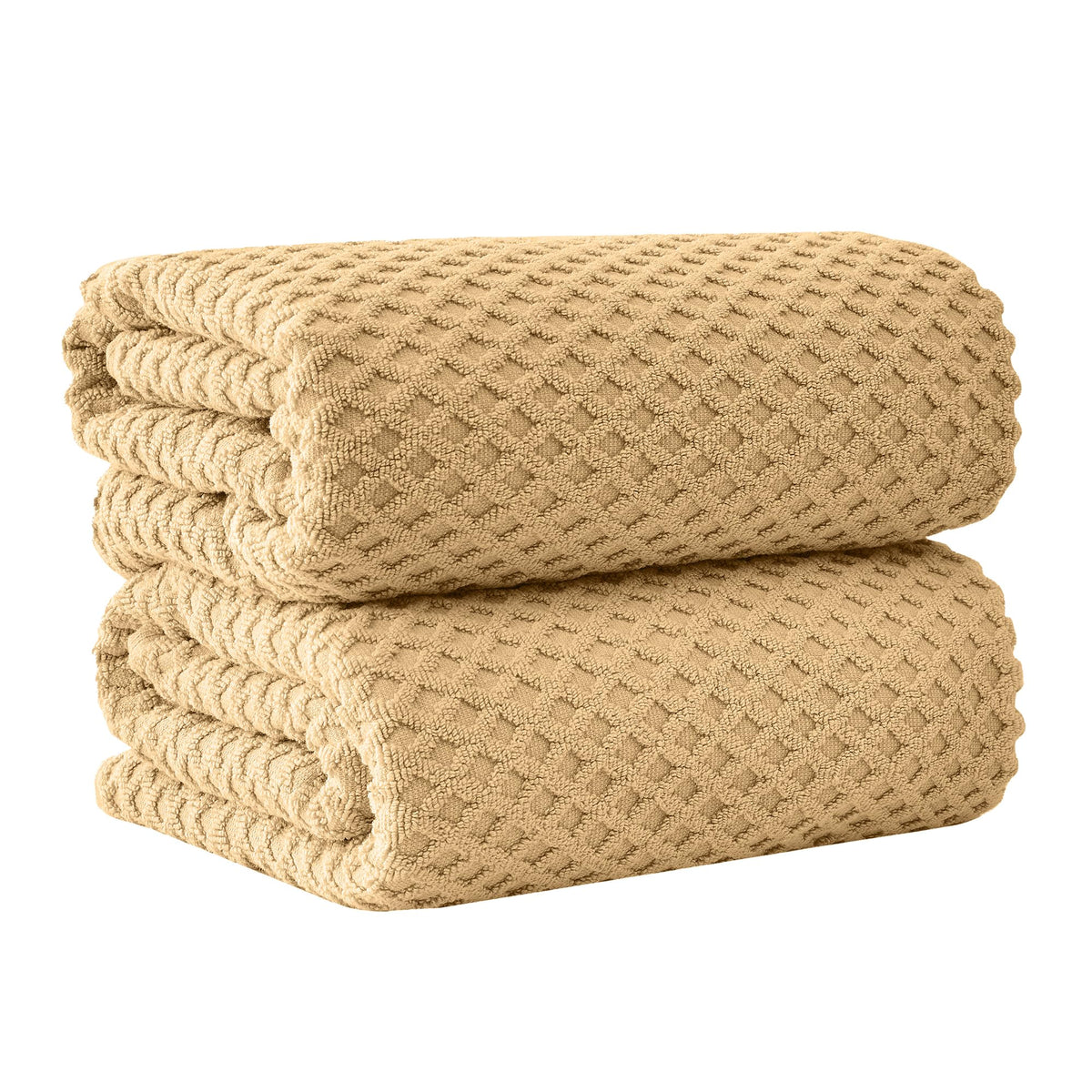 Great Bay Home Bath Towels - 100% Cotton 6 Piece Towel Set - Diamond Waffle Weave - Absorbent, Durable, Quick-Dry Towels for Bathroom (Copper)