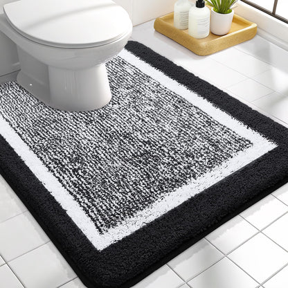 OLANLY Small Bathroom Rugs 24x16, Soft Absorbent Microfiber Bath Rugs, Grey