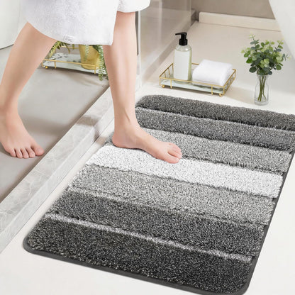 COSY HOMEER Bathroom Rugs 24x17,Ultra Soft Absorbent Bath Mat,Grey