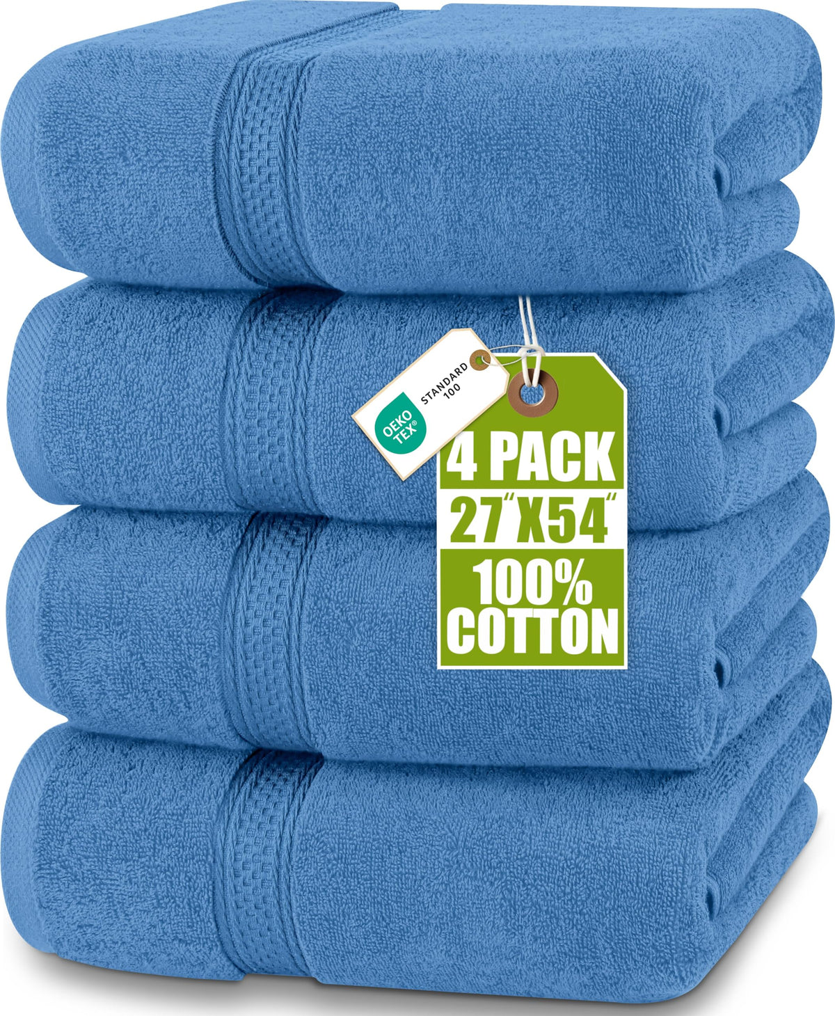 Utopia Towels 4 Pack Premium Bath Towels, 27x54 in, 600 GSM Cotton Grey