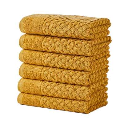 Great Bay Home Bath Towels - 100% Cotton 6 Piece Towel Set - Diamond Waffle Weave - Absorbent, Durable, Quick-Dry Towels for Bathroom (Copper)