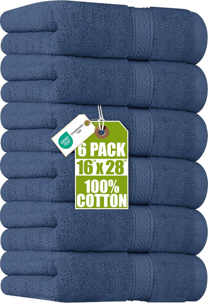 Utopia Towels 6 Pack Premium Hand Towels, 16x28 in, 600 GSM Cotton, Navy
