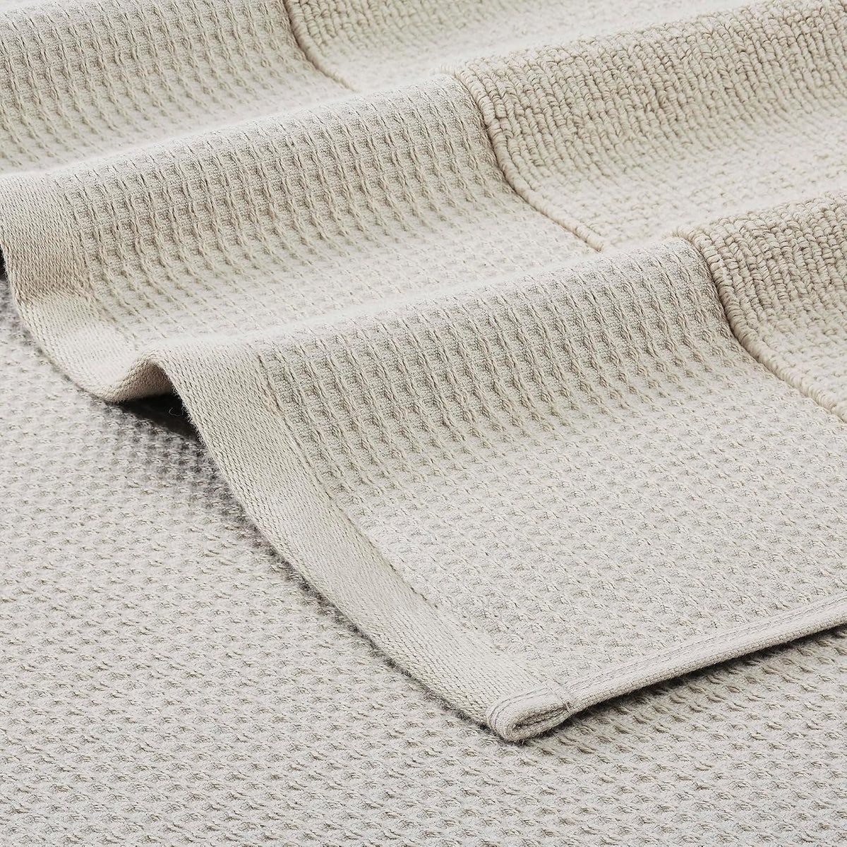 Modern Threads Waffle-Rib 6-Piece Towel Set – Premium Cotton Bath Towels, Ultra-Absorbent & Soft, Elegant Waffle Texture for Bathroom & Spa, Taupe