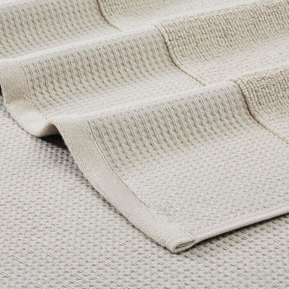 Modern Threads Waffle-Rib 6-Piece Towel Set – Premium Cotton Bath Towels, Ultra-Absorbent & Soft, Elegant Waffle Texture for Bathroom & Spa, Taupe