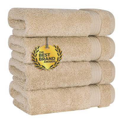 Cotton Paradise 100% Cotton Turkish Towel Set, Soft Absorbent Quick Dry, 6 Piece Towel Set, Beige