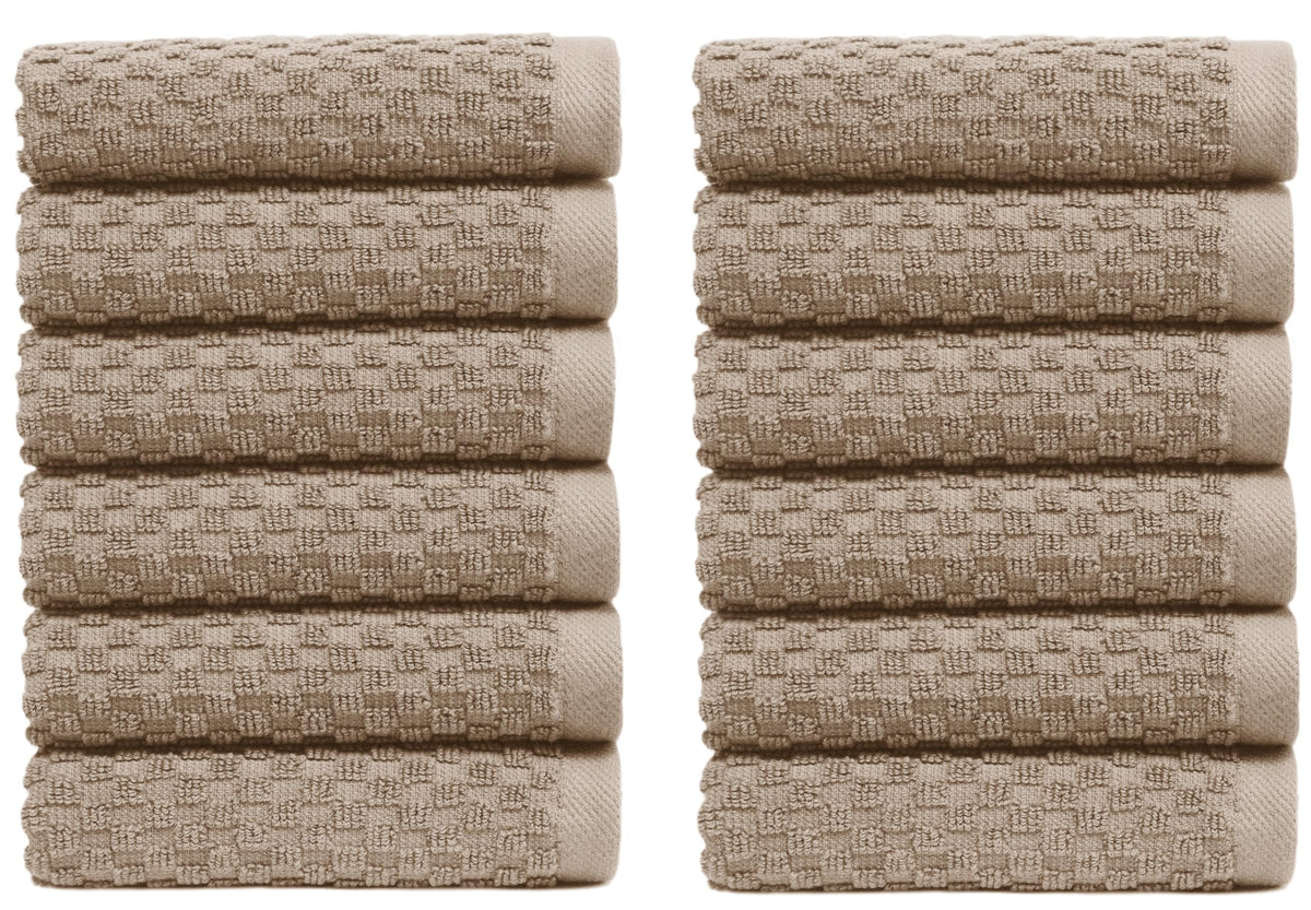 COTTON CRAFT Euro Spa Waffle Weave Bath Towels - Set of 4 Grey Towels