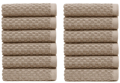COTTON CRAFT Euro Spa Waffle Weave Bath Towels - Set of 4 Grey Towels